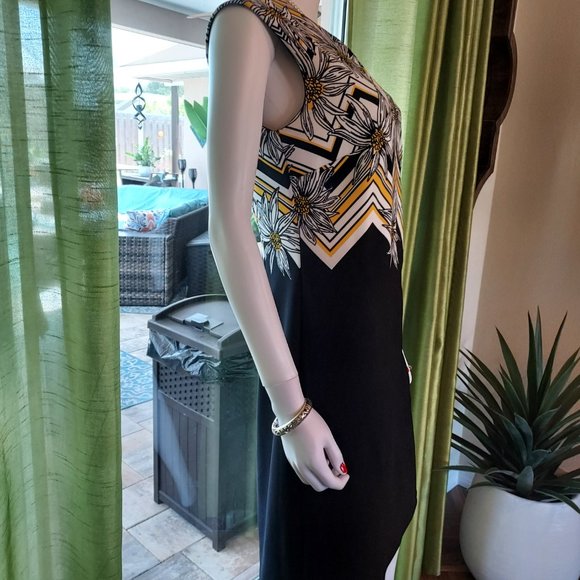 Black White & Yellow knit Dress by ILE New York: size 8 - Picture 4 of 11